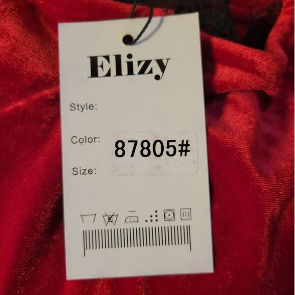 NWT Ruby Red Velvet & Black Lace Maxi‎ Dress Whimsigoth Gothic Witchy Party - M - Picture 4 of 8